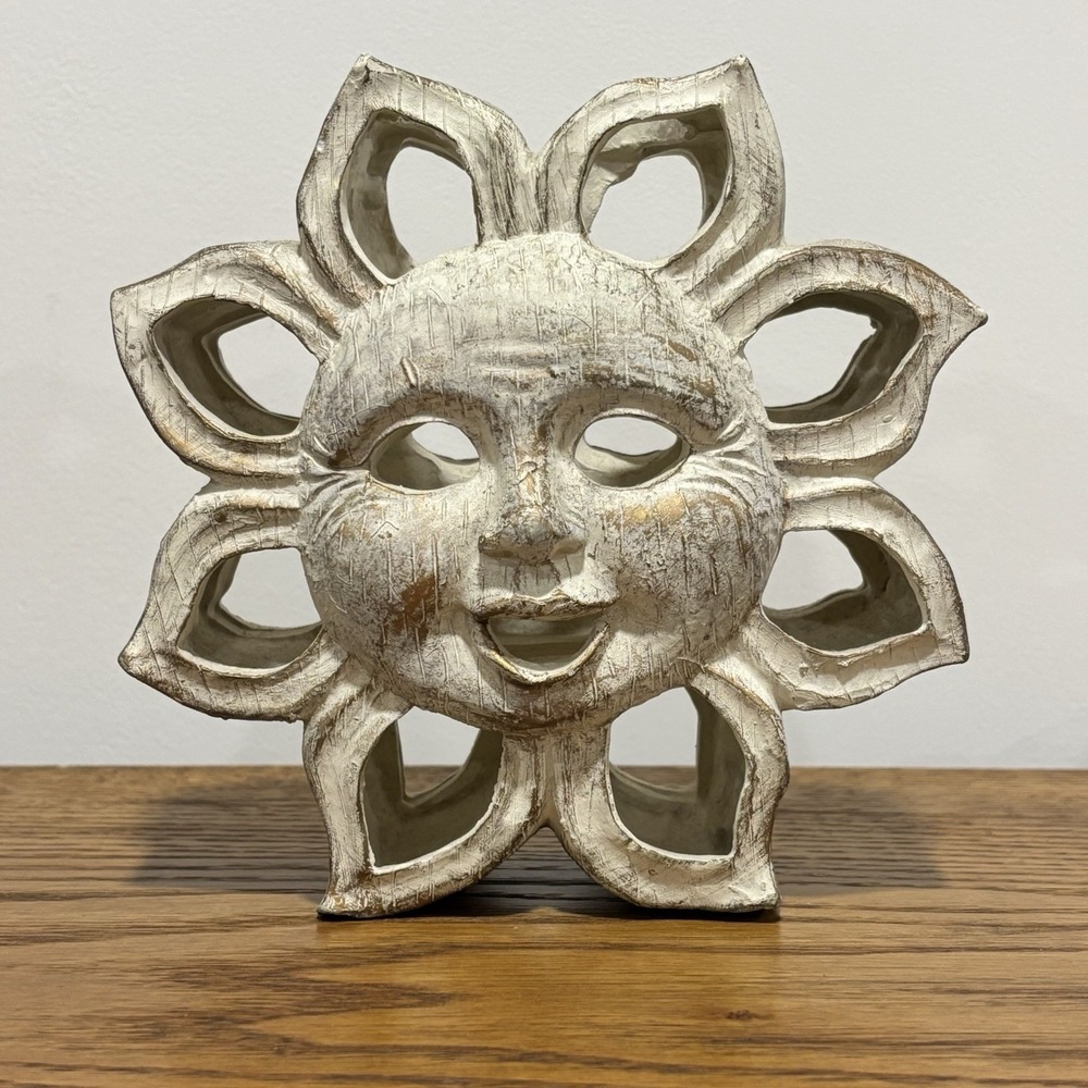 Vintage Y2k Sun Face Candle‎ Holder Vase Heavy READ
